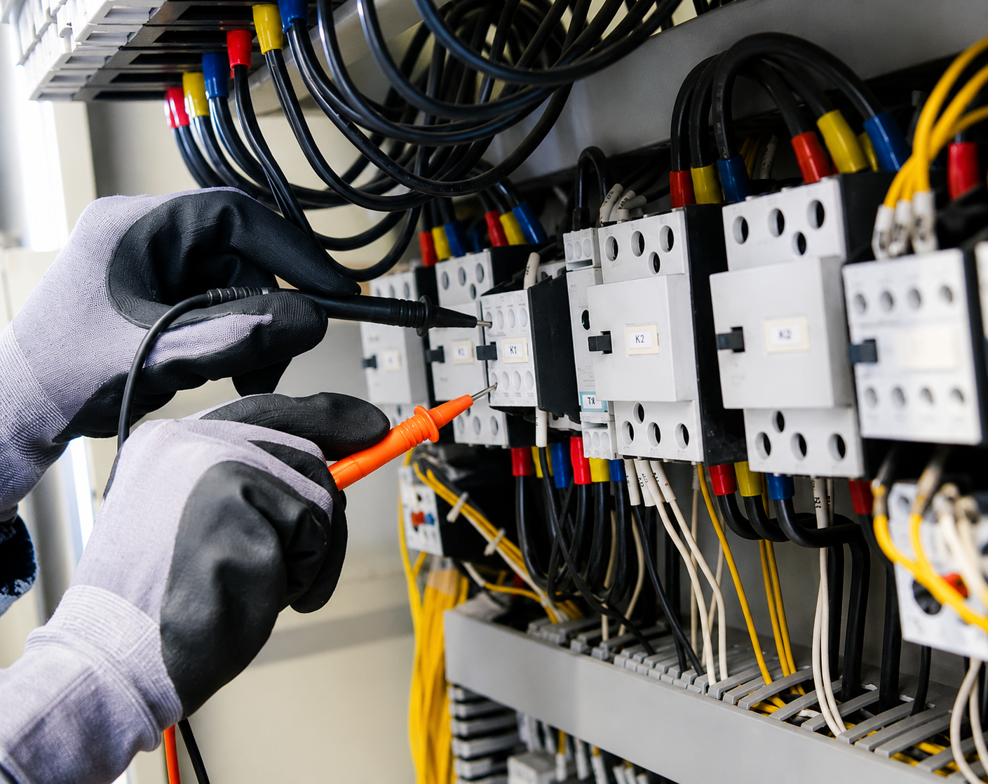 Electrical control panels and instrumentation systems in an industrial facility