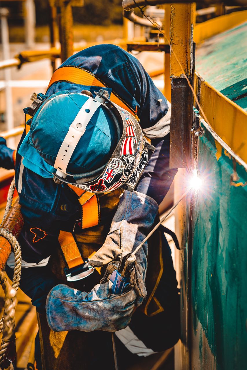 Industrial piping systems and mechanical structures at a processing plant