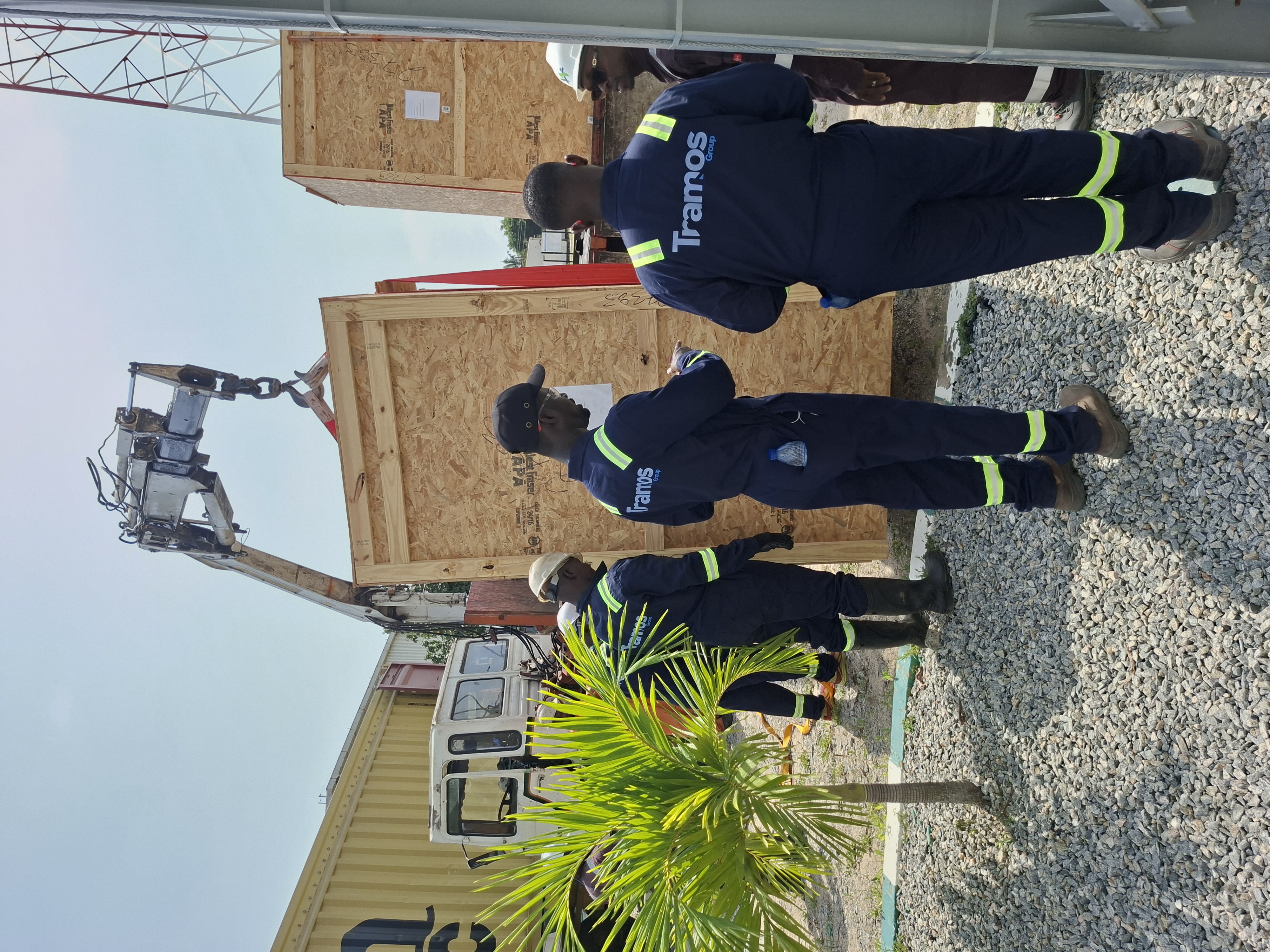 Tramos crew members on a construction site